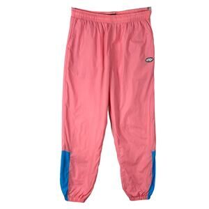 RIPNDIP Joggers Mens L Pink Blue Nylon Mesh Lining Drawstring Pocket Cuffed